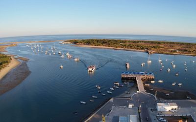 Ferry boat crossing the Ria Formosa to Ilha de Tavira
