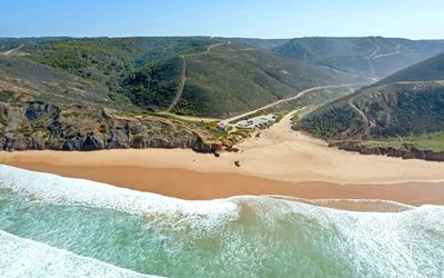Powerful Atlantic waves breaking at Praia da Cordoama