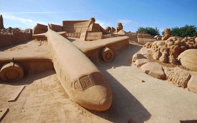 FIESA Sand City sand airplane sculpture